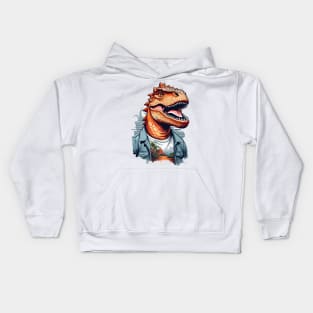 Dinosaur Roar Tropical Adventure AI Art Kids Hoodie